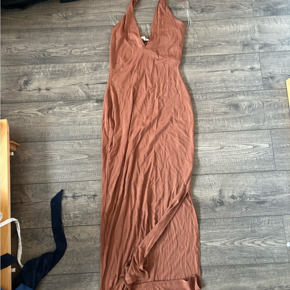 Elegant Brown Maxi Dress